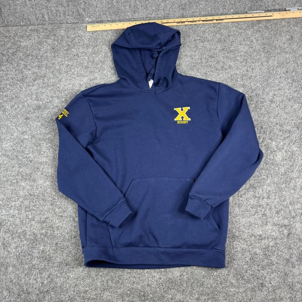 Adidas Hoodie Mens Size M Navy Blue St. Francis Xavier Rugby Athletic Pullover